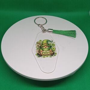 St. Patrick's Day Keychain with Green Tassel